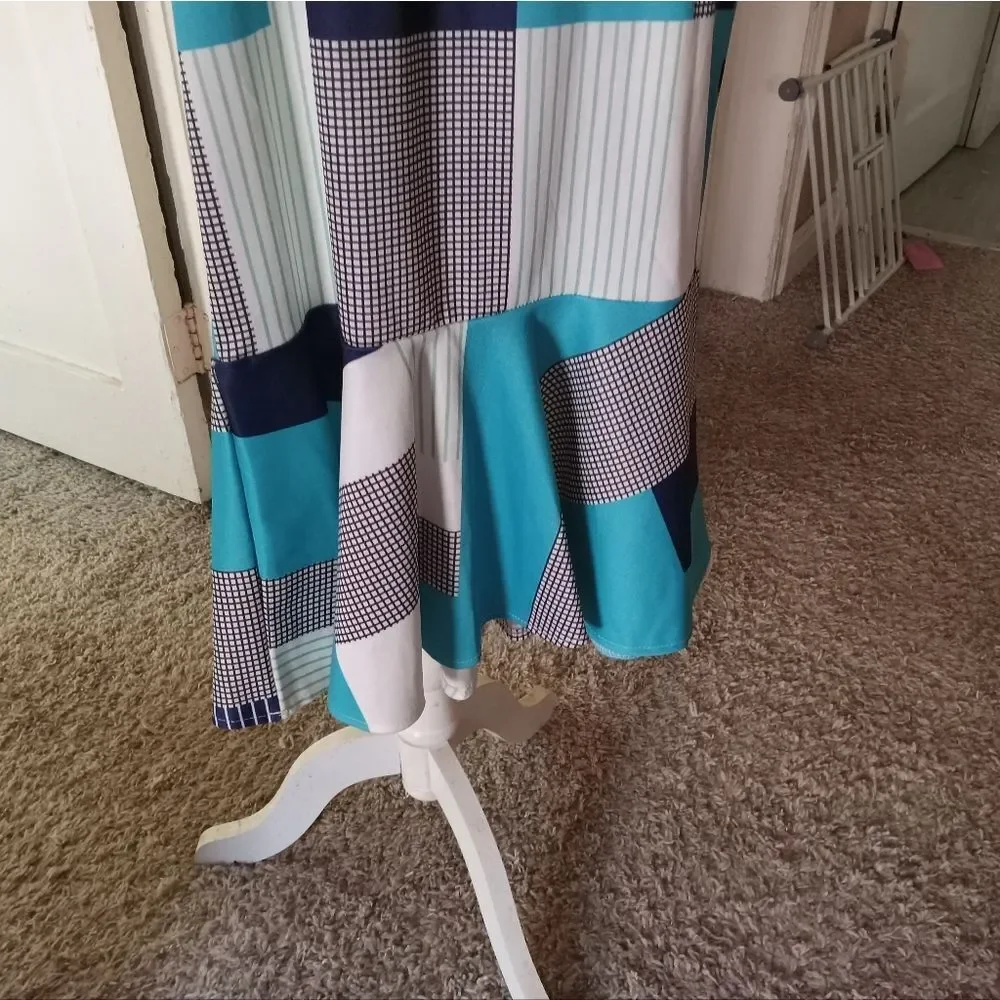 Color Block Strappy Mermaid Dress